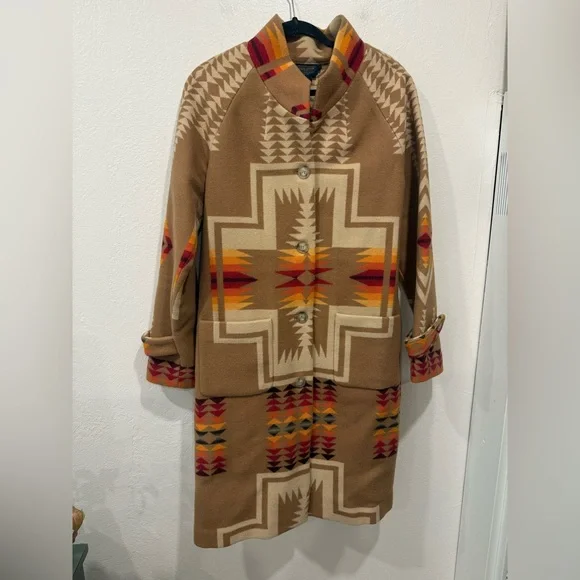 Pendleton Tan Harding Archive Blanket Coat in size Large - Picture 9 of 12